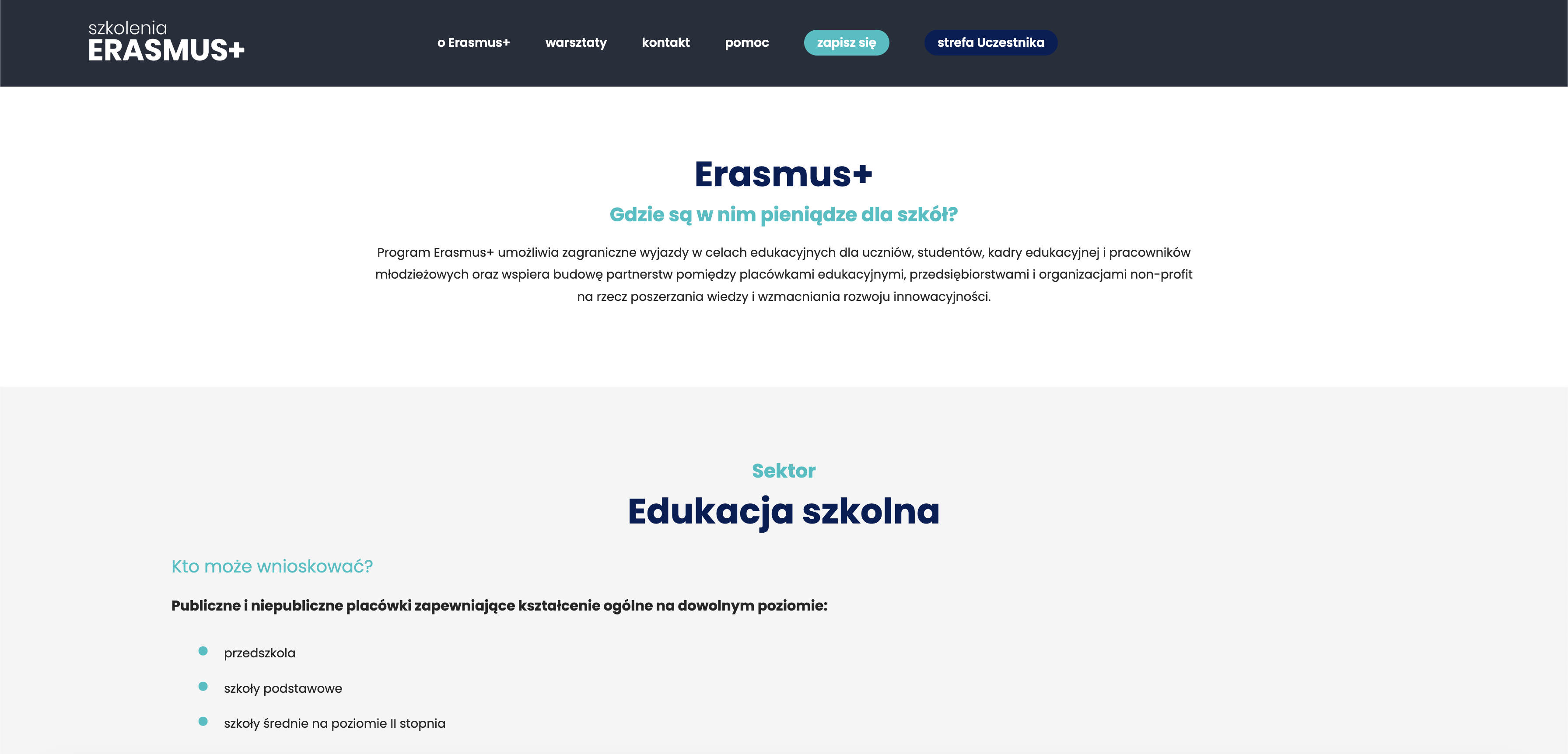 Erasmus Training Platform screenshot 1